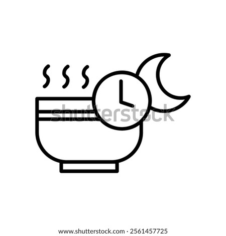 Icon of eating sahur or dinner to prepare for fasting
