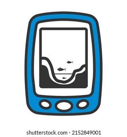 Symbol von Echo Sounder. Bearbeitbare, fette Rahmenlinie mit Farbfülldesign. Vektorgrafik.