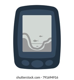 Icon of echo sounder  . Flat color design. Vector illustration.