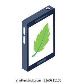 An icon of eco app isometric vector 

