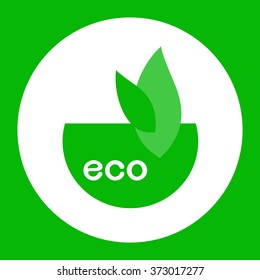 Icon , eco , element for design , stylized green leaves