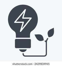 Icon Eco Energy. related to Ecology symbol. glyph style. simple design editable. simple illustration