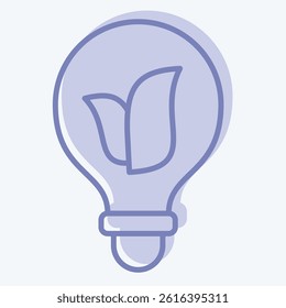 Icon Eco Lamp. related to Save the World symbol. two tone style. editable
