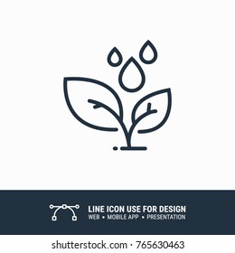 Icon eco leaf growing water graphic design single icon vector illustration