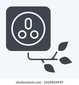 Icon Eco Socket. related to Ecology symbol. glyph style. simple design editable. simple illustration