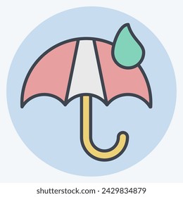 Icon Eco Umbrella. related to Ecology symbol. color mate style. simple design editable. simple illustration