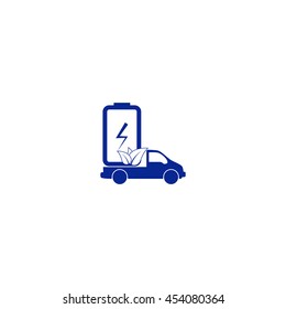  icon of eco vehicle. Delivery car symbol vector illustration