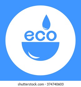Icon, eco water, drop and bowl