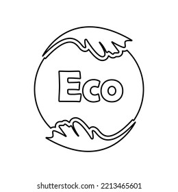 icon of ecology, the concept of nature conservation, vector illustration