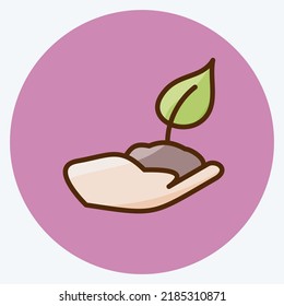 Icon Ecology. suitable for education symbol. flat style. simple design editable. design template vector. simple illustration