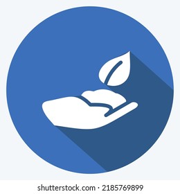 Icon Ecology. suitable for education symbol. long shadow style. simple design editable. design template vector. simple illustration