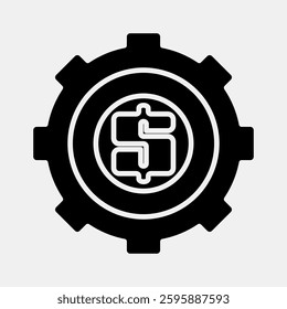 Icon econometric. Economy elements. Icon in glyph style.