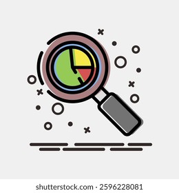 Icon economic analytics. Economy elements. Icon in MBE style.