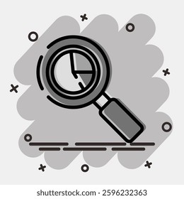 Icon economic analytics. Economy elements. Icon in comic style.