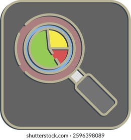Icon economic analytics. Economy elements. Icon in embossed style.
