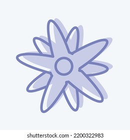 Symbol Edelweiss. geeignet für Bildungs-Symbol. zwei Töne. einfaches Design bearbeitbar. Designvorlage, Vektor. einfache Abbildung