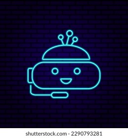  Symbol für redaktionelle Inhalte auf Chatbot - Neon ai mit Roboter