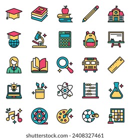 Diseño sencillo V1 de la educación de iconos