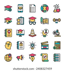 Diseño simple V3 de color de la educación de iconos