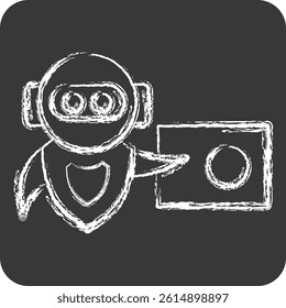 Icon Education. related to Artificial Intelligence symbol. chalk Style