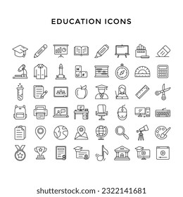 Icon Education Set Outline Modern