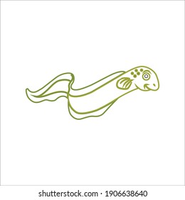 Icon Eel Color Line  Animal Design