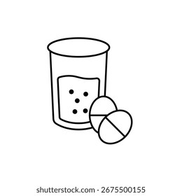 Icono de una tableta efervescente, aislado contra un fondo limpio.