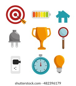 icon efficient management design isolated