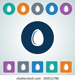 Icon of Egg in Multi Color Circle & Square Shape. Eps-10.