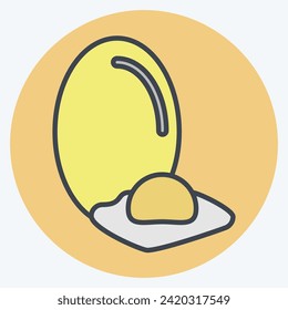 Icon Egg. related to Vegan symbol. color mate style. simple design editable. simple illustration