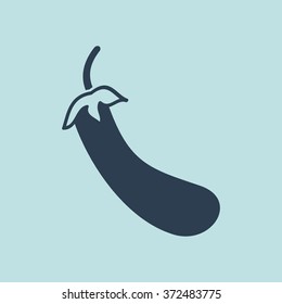 Icon of Eggplant. EPS-10.