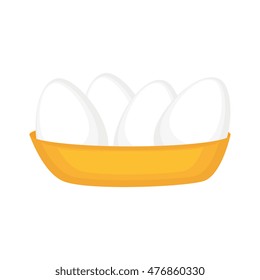 icon eggs bowl cooking isolated