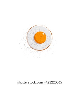 Icon eggs isolated background. Omelette vector illustration