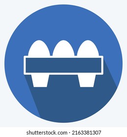 Icon Eggs. suitable for Garden symbol. long shadow style. simple design editable. design template vector. simple symbol illustration