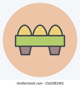 Icon Eggs. suitable for Garden symbol. color mate style. simple design editable. design template vector. simple symbol illustration