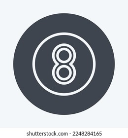 Icon Eght Ball. related to Sports Equipment symbol. glyph style. simple design editable. simple illustration