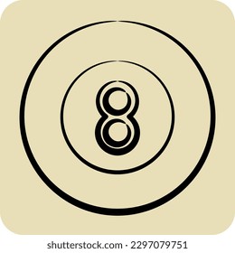 Icon Eght Ball. related to Sports Equipment symbol. hand drawn style. simple design editable. simple illustration