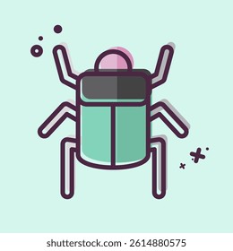 Icon Egyptian Scrab. related to Insects symbol. MBE style. design editable