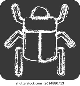 Icon Egyptian Scrab. related to Insects symbol. chalk Style. design editable