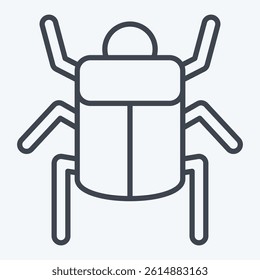 Icon Egyptian Scrab. related to Insects symbol. line style. design editable