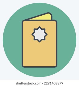 Icon Eid Card. related to Eid Al Adha symbol. Color Mate Style. simple design editable. simple illustration