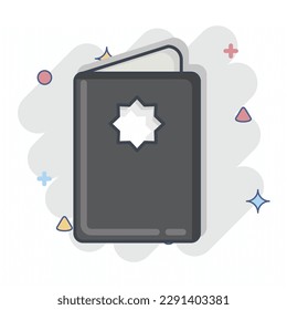 Icon Eid Card. in Zusammenhang mit Eid Al Adha Symbol. Comic Style. einfaches Design bearbeitbar. einfache Abbildung