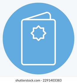 Icon Eid Card. related to Eid Al Adha symbol. Blue Eyes Style. simple design editable. simple illustration