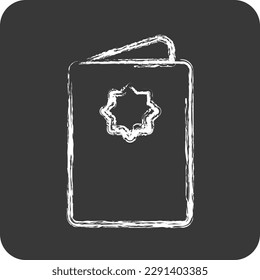 Icon Eid Card. related to Eid Al Adha symbol. Chalk Style. simple design editable. simple illustration