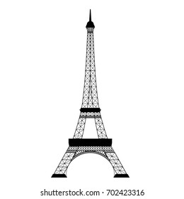 Icon of Eiffel tower on white background. Vector illustration