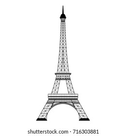 Icon of Eiffel tower on white background. Vector illustration