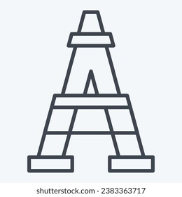 Icon Eiffel Tower. related to France symbol. line style. simple design editable. simple illustration
