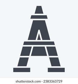 Icon Eiffel Tower. related to France symbol. glyph style. simple design editable. simple illustration