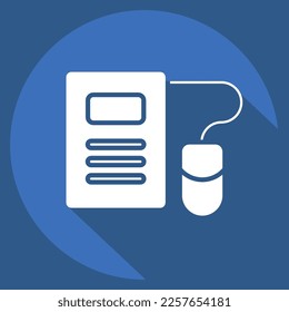 Icon E-Learning. related to Education symbol. long shadow style. simple design editable. simple illustration