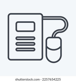 Icon E-Learning. related to Education symbol. line style. simple design editable. simple illustration